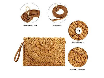 Bolsas de Palha Personalizadas Estilo Caixa Moda Natural Coreana Mini Tote Étnica
