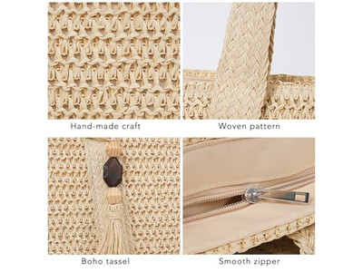 Bolsa Grande de Palha com Franja Verão Bolsa Tote de Luxo para Meninas Fabricantes