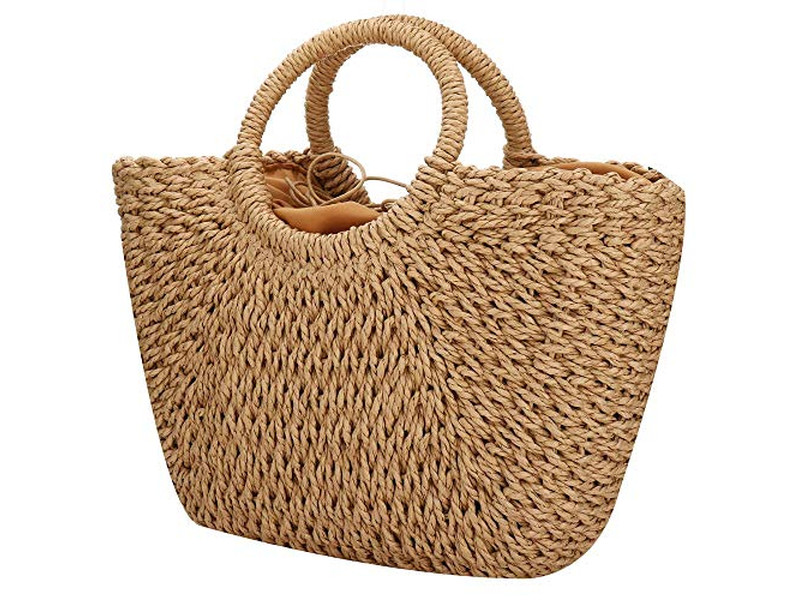 Bolsa de Palha de Luxo Maquiagem Mercado México Laranja Bolsa de Piquenique Roxo Coelho