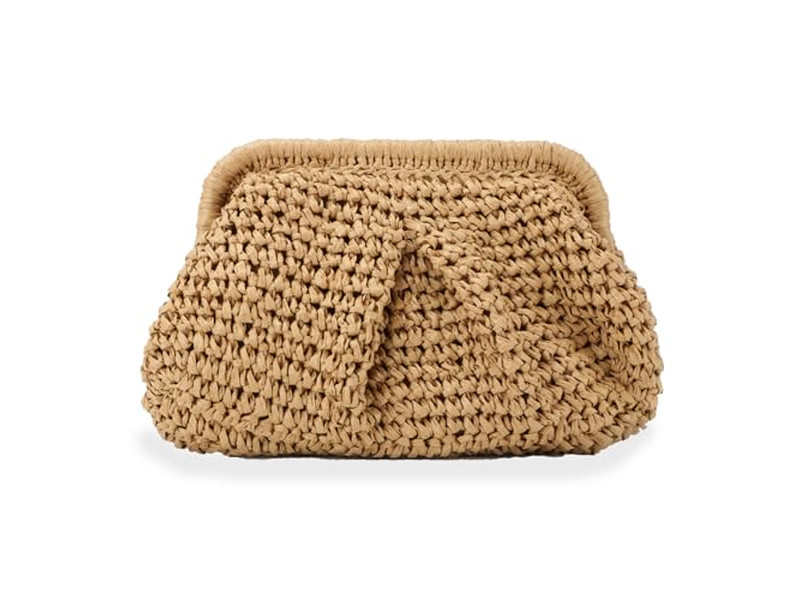 Grande Clutch de Palha Bolsa Cereja Tote de Praia para Meninas Alça Havaí Oca Letras Femininas