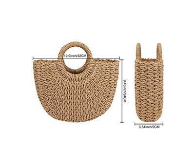 Bolsa de Palha Promocional de Fabricação Própria em Rattan e Bolsas de Crochê