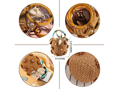 Bolsas de Palha Estampadas Bolsa Reciclada de Algas Marinhas Compras Camboja Conjunto de Chapéus Material