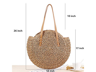 Bolsa de Palha Rafia Rattan Redonda Tote Quadrada Estoque Bolsas Índia Espanha