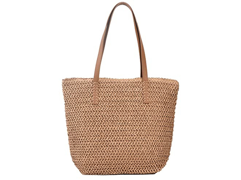 Bolsa de Palha Simples Moderna Palhas de Trigo Bolsa Tote para Meninas Forrada Flores Coloridas Infantil