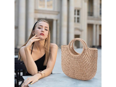 Bolsa de Praia de Palha Espanhola de Verão com Logo Filipinas Juta Ráfia com Janela