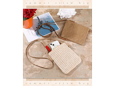 Bolsa Clutch de Palha Rosa Pequenas Bolsas para Palhas com Cordão Moda Juta